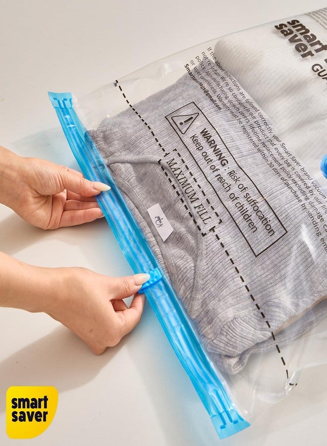 Smart Saver Vacuum Storage Compression Ziplock Bags 5 Pack Jumbo (70x100) cm With Handpump for Clothes, Blankets, Pillows, Bedding, Comforters - Airtight Reusable Packing Bags - Image 4